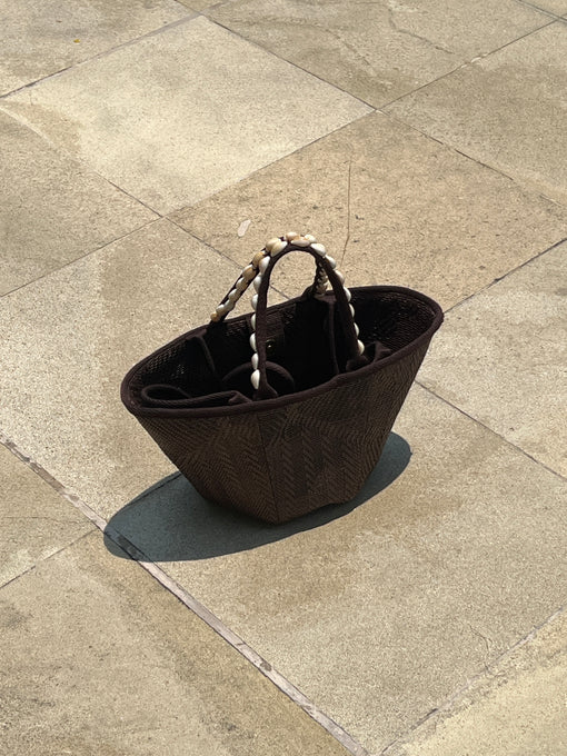 mini basket bag in cacao