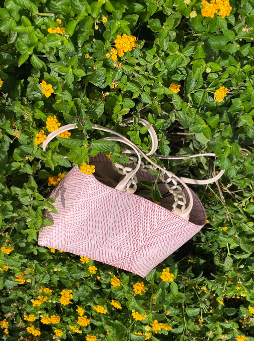 arawaraw tote in pink/red - pre-order
