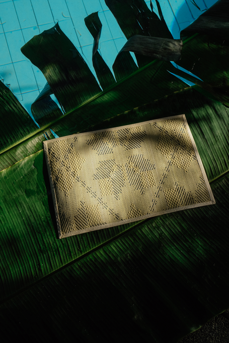 rectangle placemats in blue feather