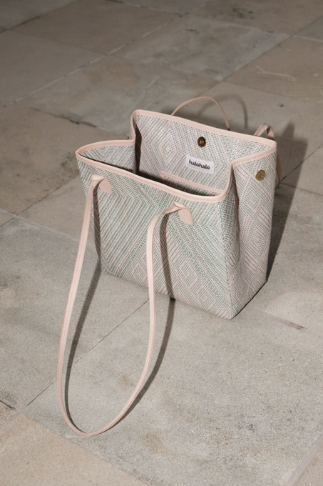 trabaho tote in pink/green